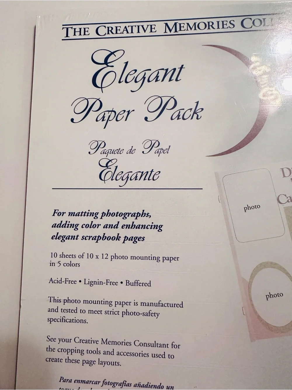 Creative Memories 10x12 Elegant Photo Mounting Paper - 5 colors • 10 sheets
